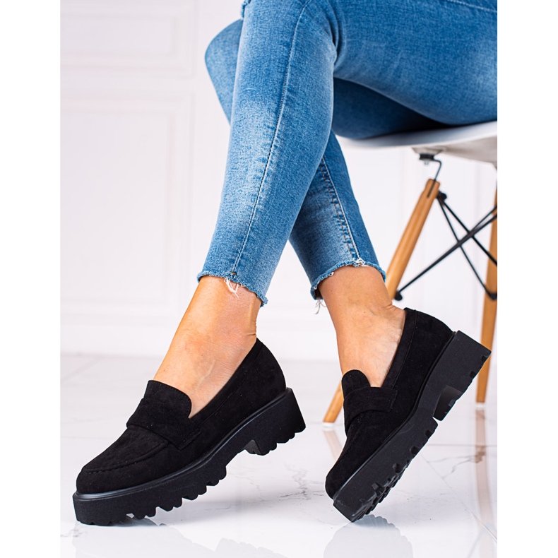 Chaussures en daim noir Shelovet le noir 1