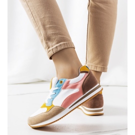 Baskets femme Kindler blanches et marron brun rose 1 Baskets femme Kindler blanches et marron brun rose 1