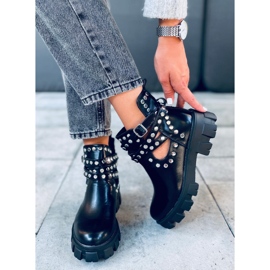 Boots coupées avec clous noir NC1127 Noir 1