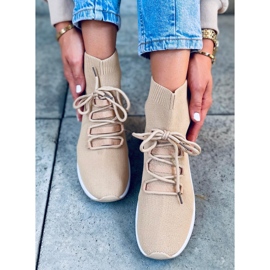 Baskets chaussettes kaki Katrin beige 1 Baskets chaussettes kaki Katrin beige 1