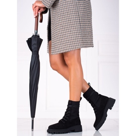 SHELOVET Lacets en daim noir le noir 1