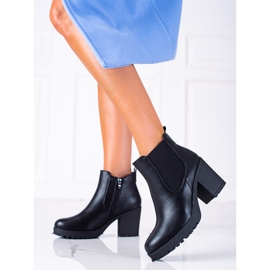 SHELOVET Bottes Jodhpur noires classiques sur le poteau 1