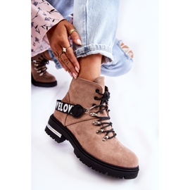 PS1 Bottes Chaudes En Daim Avec Une Ceinture Marron Aurelio beige 7