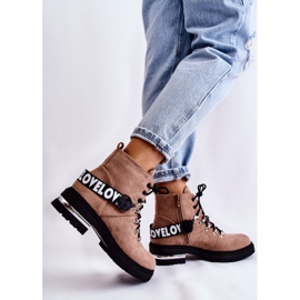 PS1 Bottes Chaudes En Daim Avec Une Ceinture Marron Aurelio beige 4