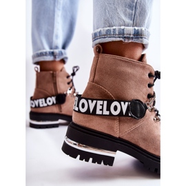 PS1 Bottes Chaudes En Daim Avec Une Ceinture Marron Aurelio beige 3