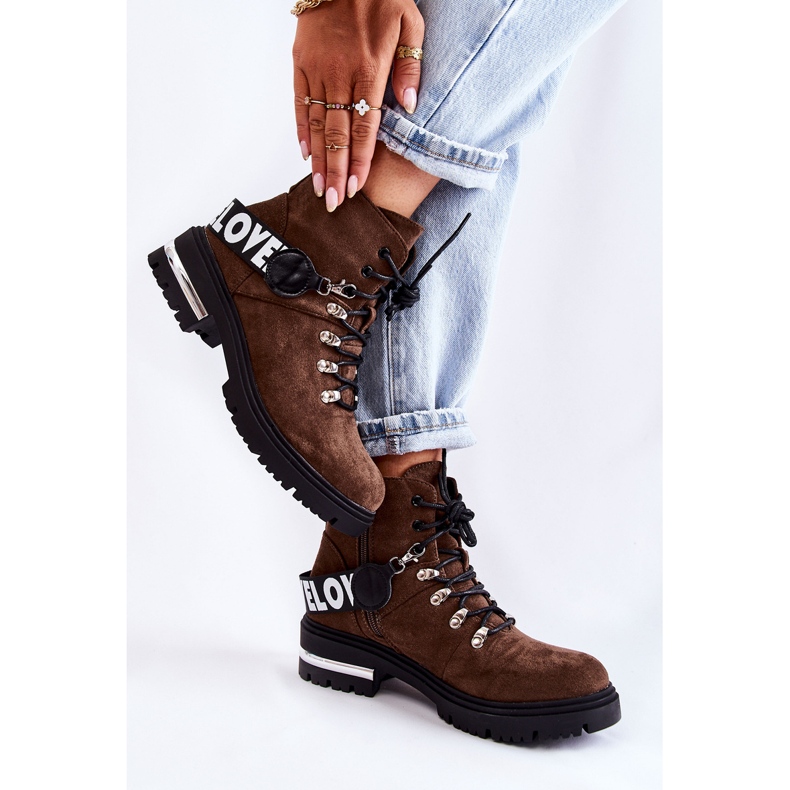 Bottes Chaudes En Daim Avec Une Ceinture Marron Foncé Aurelio brun 2