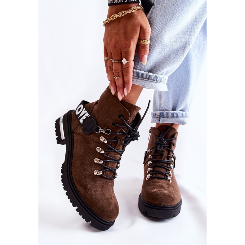 Bottes Chaudes En Daim Avec Une Ceinture Marron Foncé Aurelio brun 1