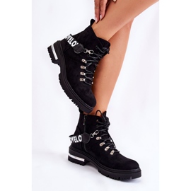PS1 Bottes Chaudes En Daim Avec Une Ceinture Noir Aurelio le noir 6