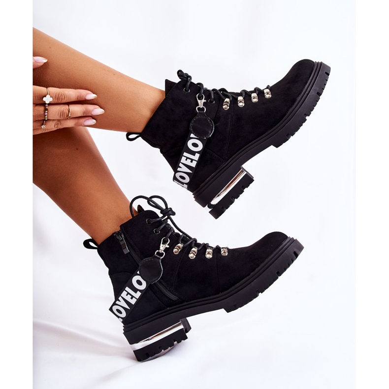 PS1 Bottes Chaudes En Daim Avec Une Ceinture Noir Aurelio le noir 1