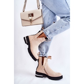 PS1 Bottines en daim beige Elvera avec découpes 4