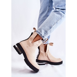 PS1 Bottines en daim beige Elvera avec découpes 6
