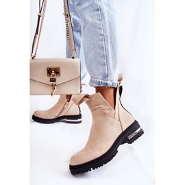 PS1 Bottines en daim beige Elvera avec découpes 5