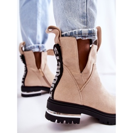 PS1 Bottines en daim beige Elvera avec découpes 7