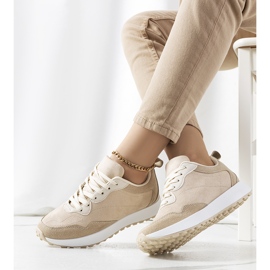 Baskets beiges pour femme Buoro 1