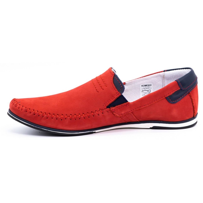 KOMODO Mocassins cuir homme 876 rouge 1