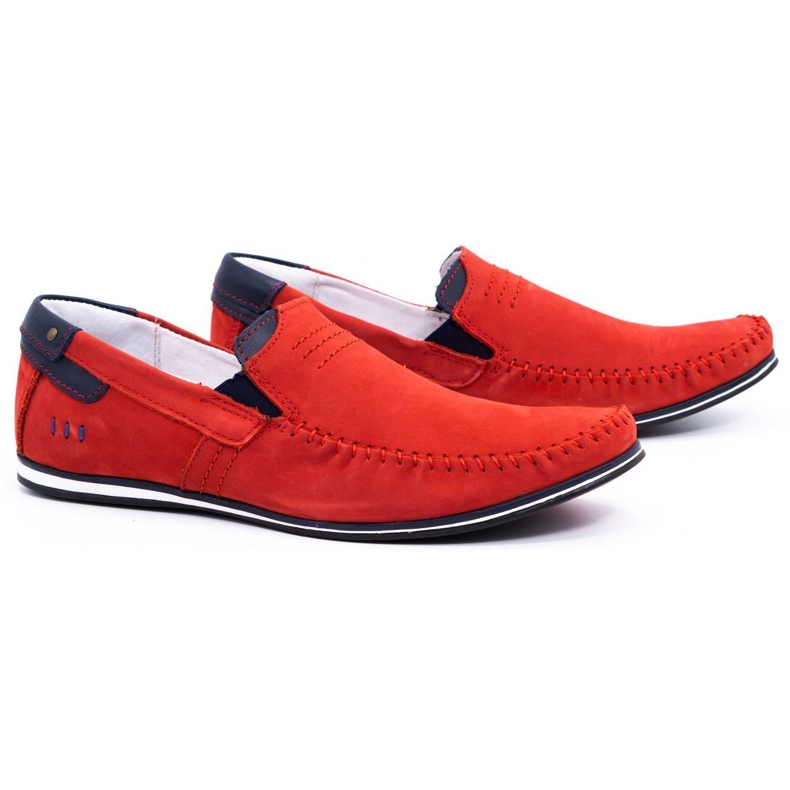 KOMODO Mocassins cuir homme 876 rouge 2