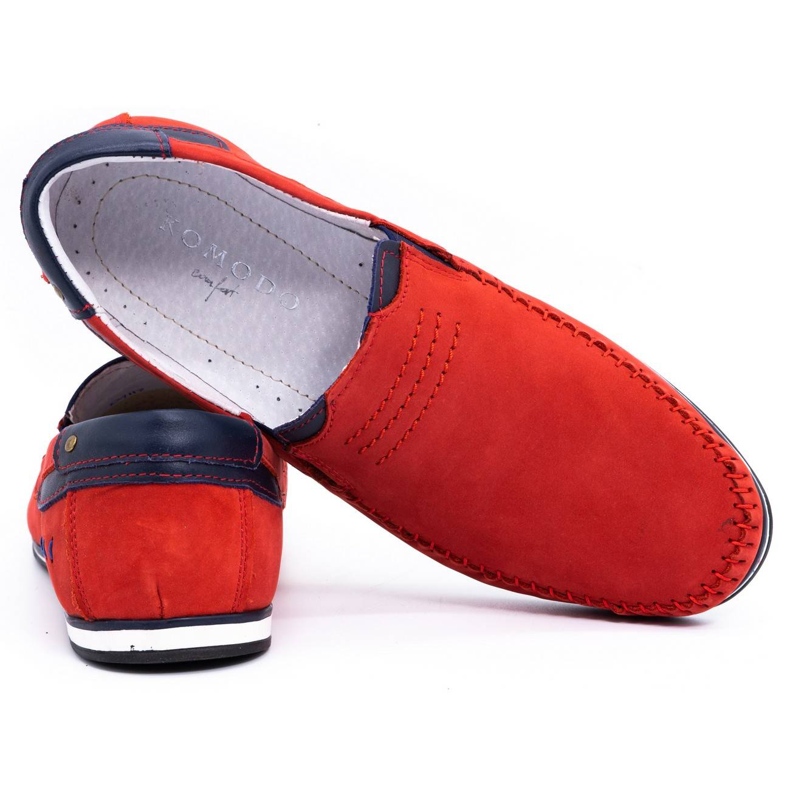 KOMODO Mocassins cuir homme 876 rouge 4