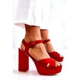 FM1 Sandales à talons rouges en daim Semilla 3