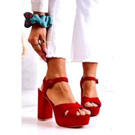 FM1 Sandales à talons rouges en daim Semilla 1