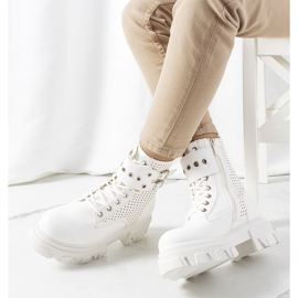 Bottines blanches sur semelle trapézoïdale Rubeo 1