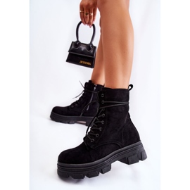 Bottines Marley en daim noires avec fermeture éclair le noir 4