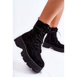 Bottines Marley en daim noires avec fermeture éclair le noir 7