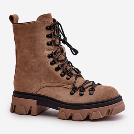 Bottes en daim chaudes nouées marron Pierro brun 7