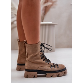 Bottes en daim chaudes nouées marron Pierro brun 8