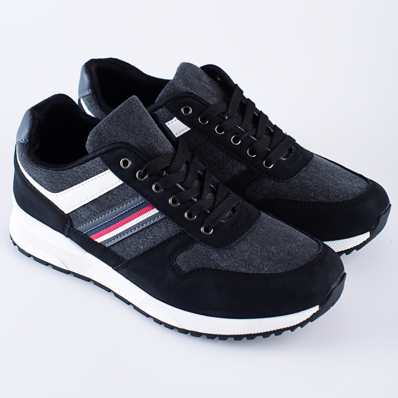 Chaussures de sport confortables Shelovet noires pour hommes le noir 1 Chaussures de sport confortables Shelovet noires pour hommes le noir 1