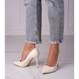 Goodin Escarpins à la mode sur une épingle beige 2