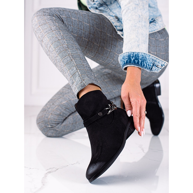 W. Potocki Bottes pour femmes Potocki, bottes de cow-boy avec une chaîne noir 1