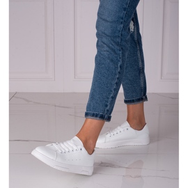 Baskets blanches Shelovet pour femmes en cuir écologique 1