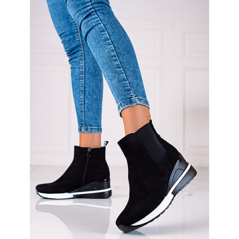 Bottes de sport pour femmes Vinceza sur un coin noir le noir 1 Bottes de sport pour femmes Vinceza sur un coin noir le noir 1