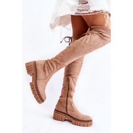 PS1 Bottes en daim pour femmes Beige Cheera Workers 5