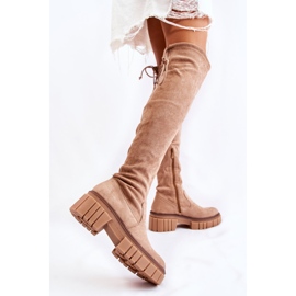 PS1 Bottes en daim pour femmes Beige Cheera Workers 8