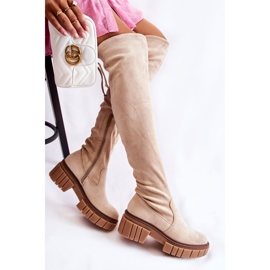 Bottines en daim pour femme Beige clair Cheera 7