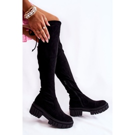 Bottes pour femmes en daim Cheera noir le noir 6