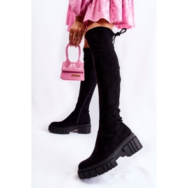 Bottes pour femmes en daim Cheera noir le noir 3