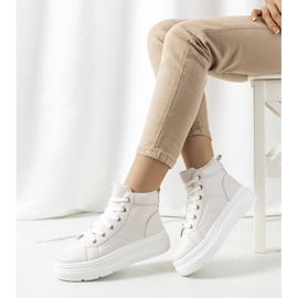 Baskets montantes beiges Nandew 1