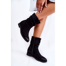 PG1 Bottines Femme Daim Noir Venis le noir 2