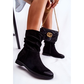 PG1 Bottines Femme Daim Noir Venis le noir 4