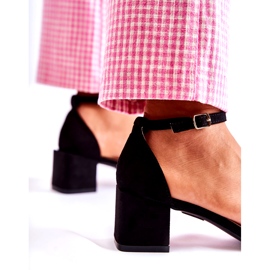 Sandales à talons hauts en daim pour femmes, noir 4