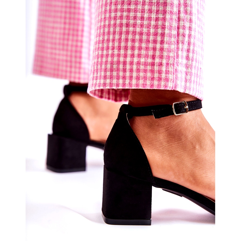 Sandales à talons hauts en daim pour femmes, noir le noir 4