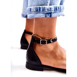 WD1 Sandales Ballerines En Cuir Pour Femmes En Spitz Noir Caprise 4