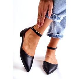 WD1 Sandales Ballerines En Cuir Pour Femmes En Spitz Noir Caprise le noir 1