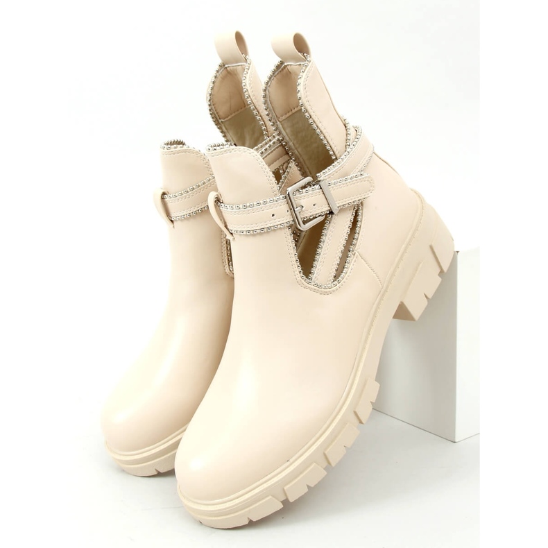 Bottines ajourées Korina Beige 1