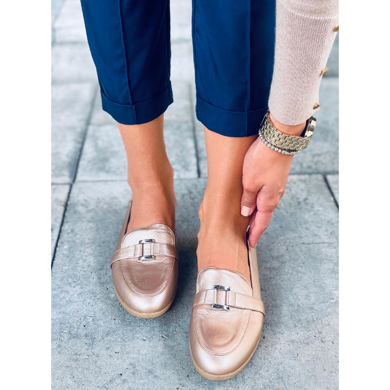 Mocassins femme Alma Gold d'or 2