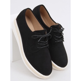 Guermo Mocassins à lacets espadrilles noirs 2