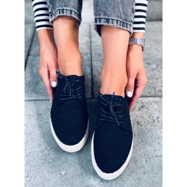 Guermo Mocassins à lacets espadrilles noirs 1