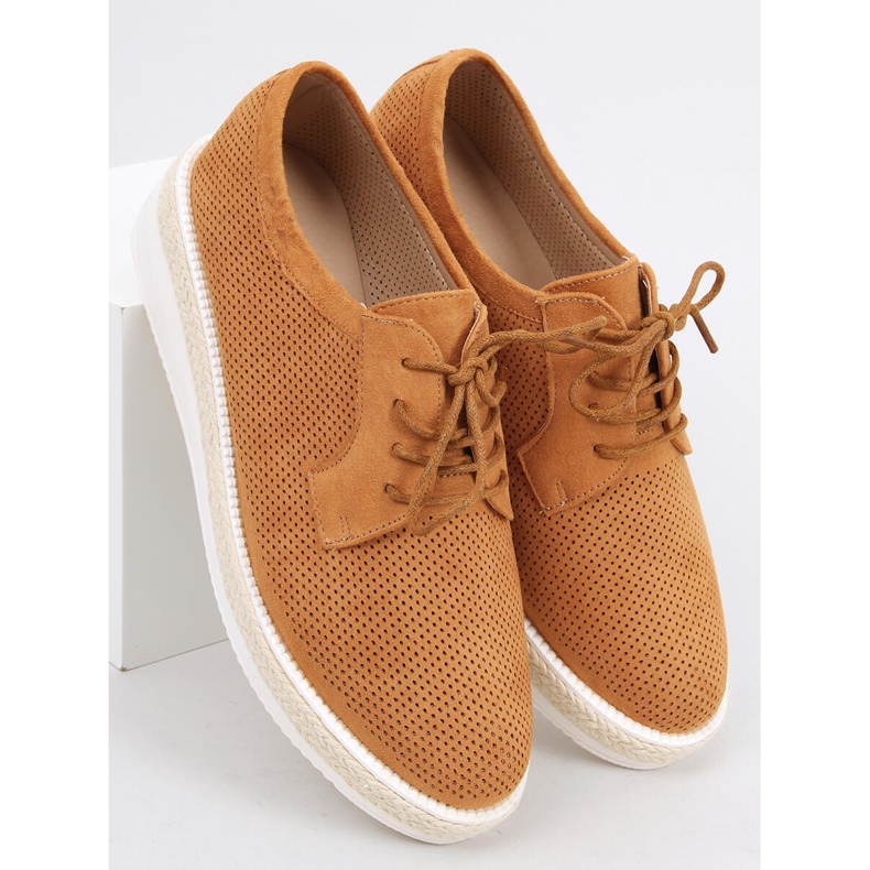 Mocassins espadrilles à lacets Guermo Camel brun 2